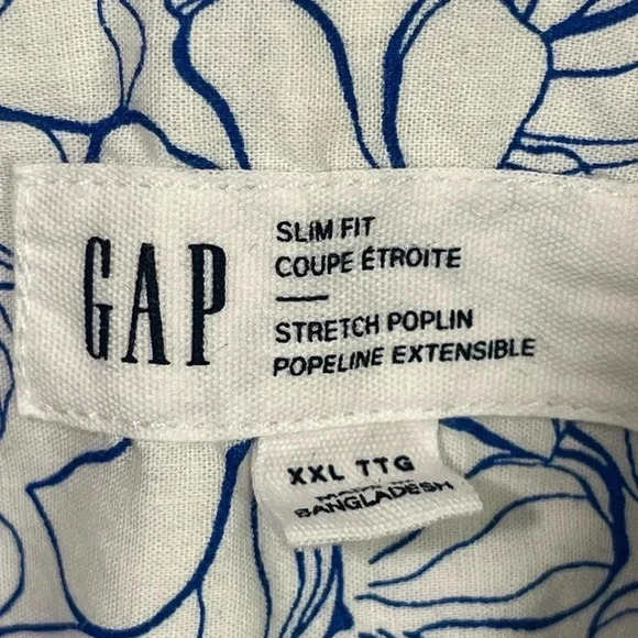 GAP Slim Fit Stretch Cotton Short Sleeve Button  Down Shirt - Picture 6 of 6